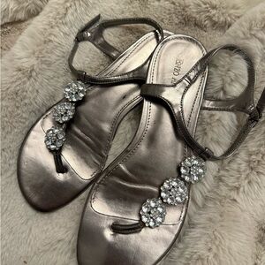 Elegant Silver Women's Sandals